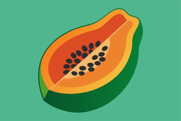 Download Papaya Cut Open Vector Illustration - Papaya Collection