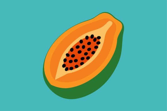 Download Papaya Cut Open Vector Illustration - Papaya Collection