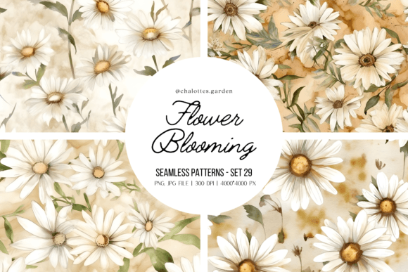 Download Daisies in Brown Patterns Vol.01 - Brown Collection