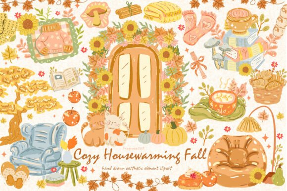 Download Cozy Aesthetic Fall Bookish Clipart SVG - Aesthetic Collection