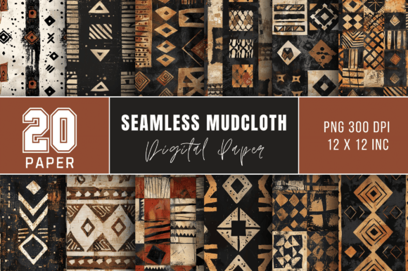 Download Digital Paper Pack African Mud Cloth - Paper pack Collection
