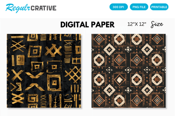 Download Digital Paper Pack African Mud Cloth - Paper pack Collection
