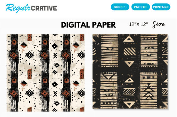 Download Digital Paper Pack African Mud Cloth - Paper pack Collection