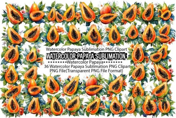Download Watercolor Papaya Sublimation Bundle - Papaya Collection