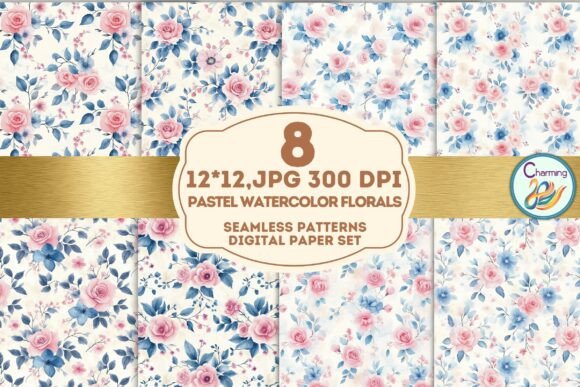 Download Seamless Paper: Pastel Watercolor Floral - Seamless paper Collection