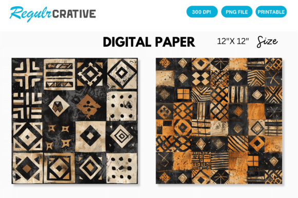 Download Digital Paper Pack African Mud Cloth - Paper pack Collection