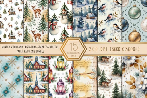 Download Winter Woodland Christmas Seamless Paper - Seamless paper Collection