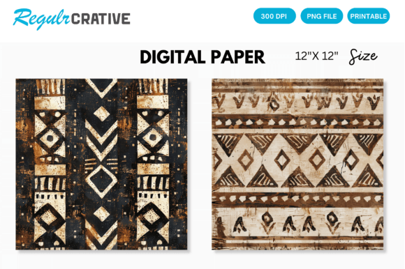 Download Digital Paper Pack African Mud Cloth - Paper pack Collection