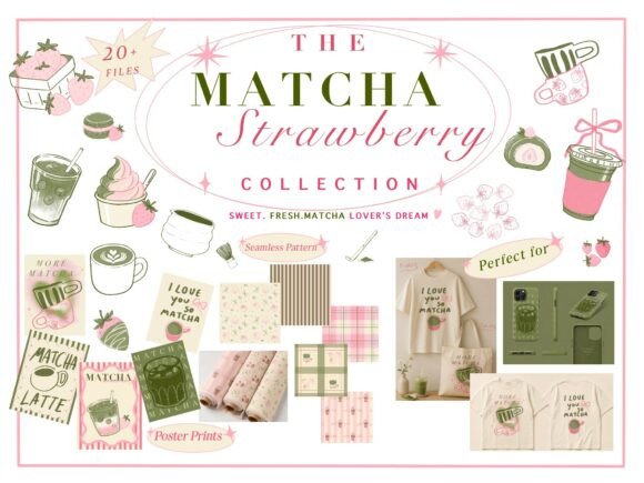 Download Matcha Strawberry Aesthetic - Aesthetic Collection