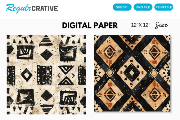 Download Digital Paper Pack African Mud Cloth - Paper pack Collection