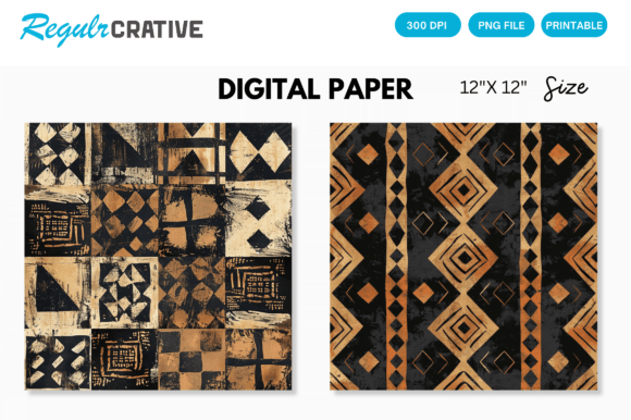 Download Digital Paper Pack African Mud Cloth - Paper pack Collection
